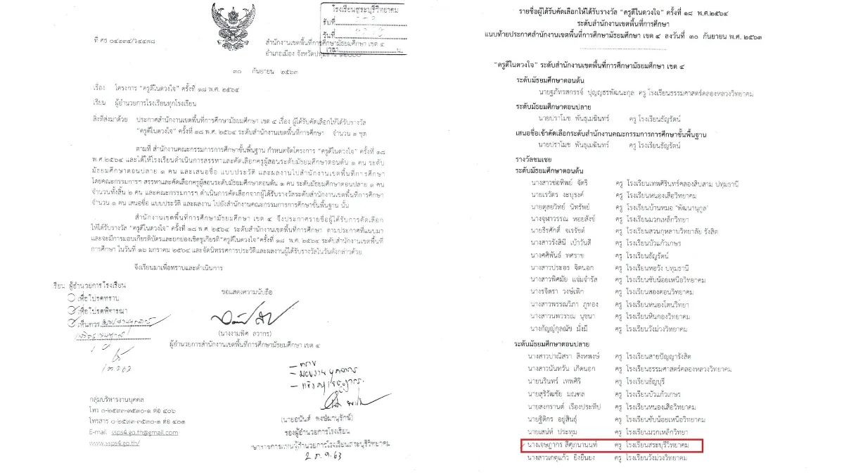 พ.ศ. 2564-1 ครูดีในดวงใจ ครั้งที่ 18 พ.ศ. 2564